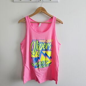 Bella + Canvas Jersey Tank Pink Top Fly High Vipers Summit 2022 Size Medium